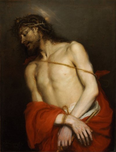 Cristo con la caña, también conocido como Ecce Homo - Ecce Homo - Cerezo, Mateo, el Joven (1637-1666) - ca 1665 - Óleo sobre lienzo - 98x75 - Szepmuveszeti Muzeum, Budapest de Mateo Cerezo