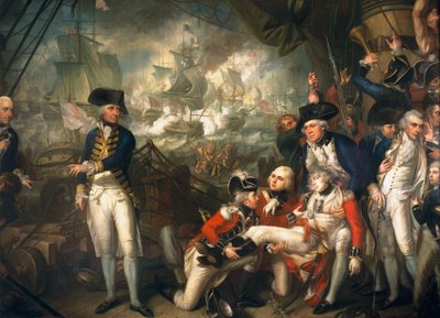 Lord Howe en la cubierta del Queen Charlotte de Mather Brown