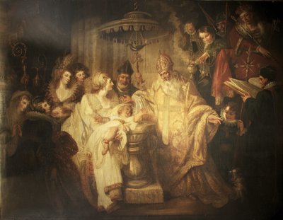 El bautismo de Enrique VIII de Mather Brown
