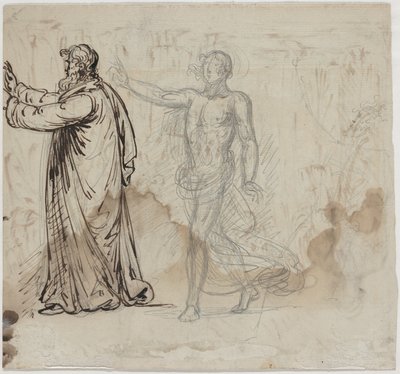 Tres figuras (reverso) de Mather Brown