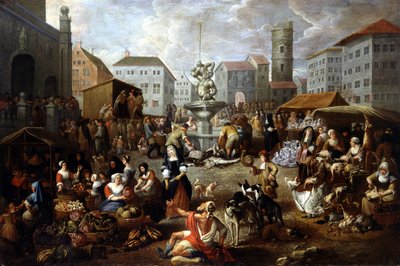 Escena de paseo - pintura del siglo XVIII de Matheus van Helmont