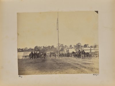 Fuerte Brady 1ª Artillería de Connecticut. Construcción de cuarteles de invierno de Mathew B. Brady