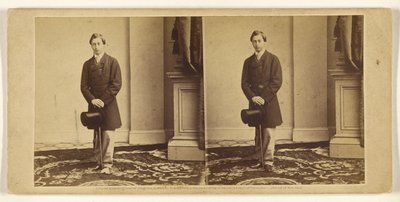 [Joven no identificado, de pie, sosteniendo un sombrero de copa y un bastón] de Mathew B. Brady