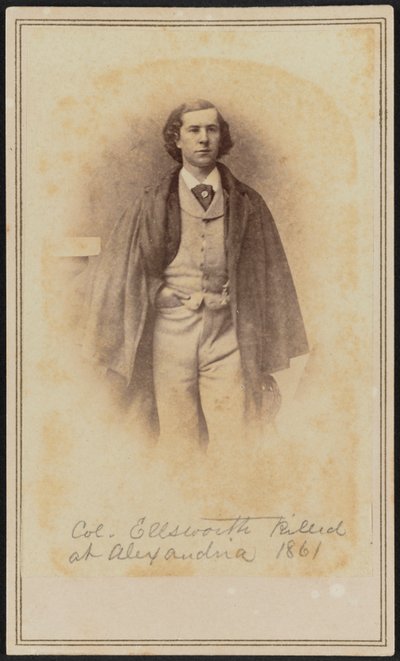 Retrato en carte-de-visite del Coronel Elmer Ephraim Ellsworth, 1861 de Mathew Brady