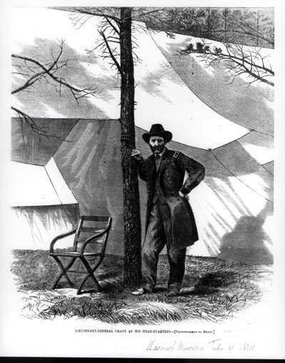 Teniente General Ulysses S. Grant, en su cuartel general, ilustración de 