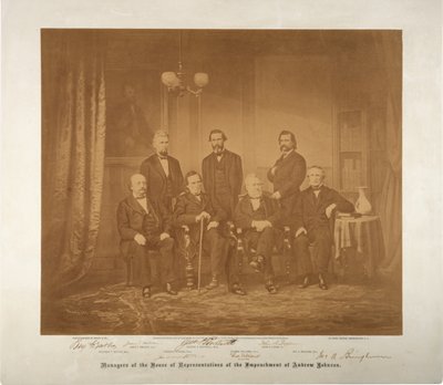 Gerentes de la Cámara de Representantes del juicio político, 1868 de Mathew B. Brady