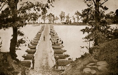Puente de pontones en Deep Bottom en el James, 1861-65 de Mathew B. Brady