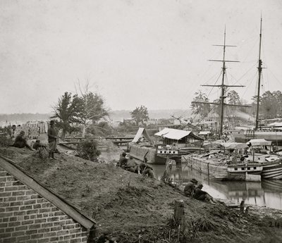 Desembarco en la Casa Blanca en el Pamunkey, 1862 de Mathew B. Brady