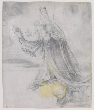 Virgen y Niño en las Nubes de Matthias Grünewald