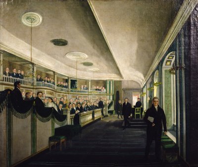 Desde el Antiguo Salón de Actos de Clasificación (óleo sobre lienzo) de Mathias Soltenberg