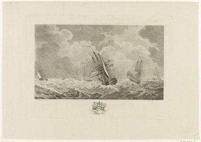 Flota holandesa en la tormenta, 1784 de Mathias de Sallieth