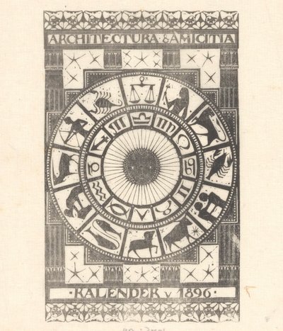 Portada calendario 1896 de Mathieu Lauweriks