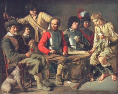 Disputa en el juego de cartas de Mathieu Le Nain