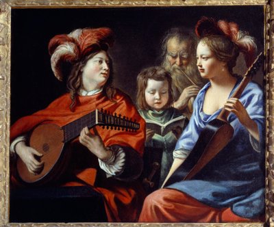 El concierto Un grupo de músicos de música barroca de Mathieu Le Nain