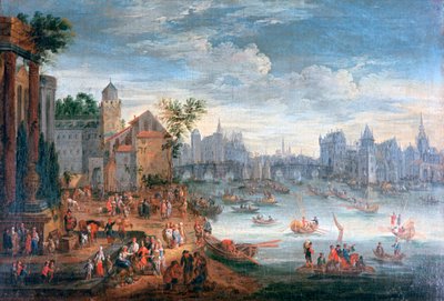 El río Sena, París, siglo XVII de Mathieu Schoewaerdts