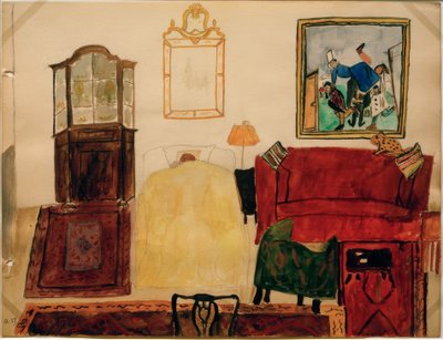 Mathilde Beckmann durmiendo en la sala de estar de Mathilde Beckmann