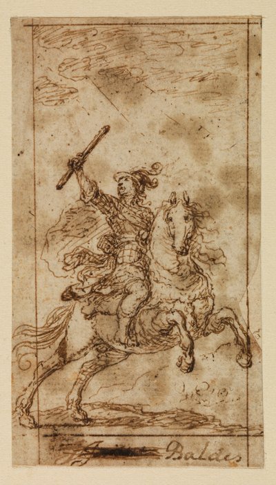 Guerrero montado de Matias de (attr.to) Torres