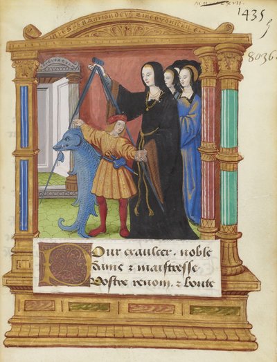 BNF Fr2285 f5r - La brújula delfín de Maitre de Philippe de Gueldre