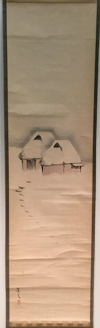 Dos cabañas en la nieve de Matsumura Keibun