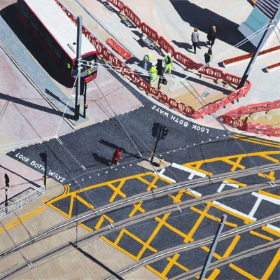 Check Your Travel, 2020 (acrílico sobre panel) de Matt Bannister