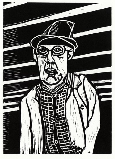 Southwark Man, 2013 (linograbado) de Matt Bannister