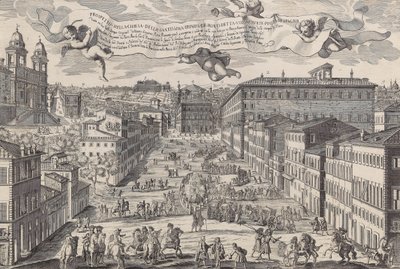 Prospetto della chiesa della Santissima Trinita de Monti detta volgarmente Piazza di Spagnia, 1696 de Matteo Gregorio de Rossi