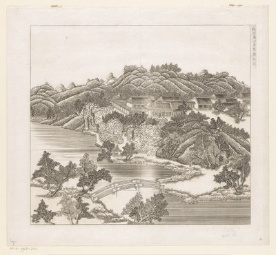 Vista de parte del Palacio Imperial de Verano en Chengde (Jehol) en China de Matteo Ripa