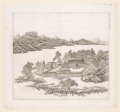 Vista de parte del Palacio Imperial de Verano en Chengde (Jehol) en China de Matteo Ripa