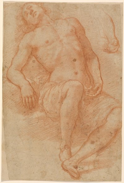 Un desnudo masculino, medio reclinado de Matteo Rosselli