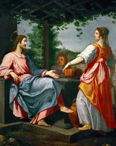 Jesús y la Samaritana - Barroco: Cristo y la Mujer Samaritana por Matteo Rosselli, c. 1620. Museo de Historia del Arte, Viena de Matteo Rosselli
