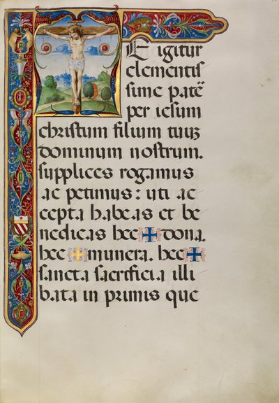 Inicial T: La Crucifixión de Matteo da Milano