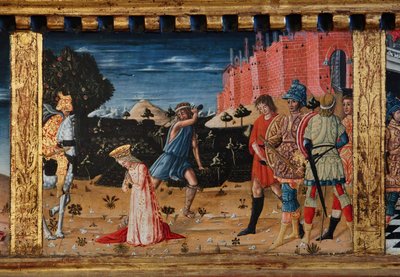 Virgen con el Niño y los santos Santiago, Agustín, Bernardino y Margarita, primeras décadas del siglo XIV (temple sobre tabla) de Matteo di (c.1430 95) Giovanni