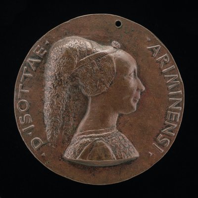 Isotta degli Atti, 1432-1433-1474, Amante 1446, luego Esposa después de 1453, de Sigismondo Malatesta [anverso] de Matteo di Andrea de Pasti