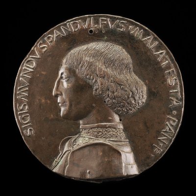 Sigismondo Pandolfo Malatesta, 1417-1468, Señor de Rímini y Fano (anverso) de Matteo di Andrea de Pasti