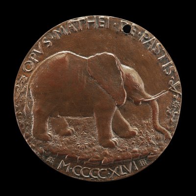 El elefante Malatesta en un prado [reverso], 1446 de Matteo di Andrea de Pasti