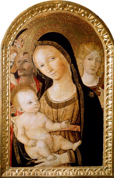 Madonna y el Niño con los santos Catalina y Cristóbal, siglo XV de Matteo di Giovanni