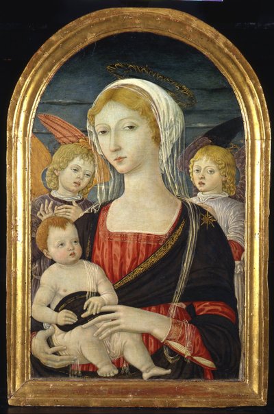 Madonna con Niño y Ángeles, ca 1470 de Matteo di Giovanni