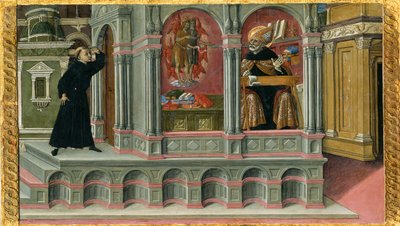 Visión de San Agustín de los santos Jerónimo y Juan el Bautista de Matteo di Giovanni