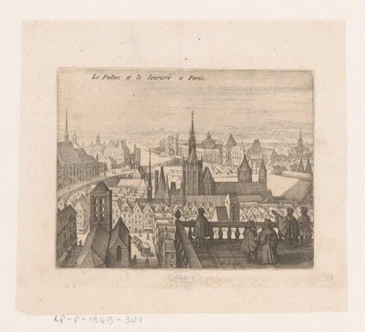 Vista de París
Le Pallais et le lourure a Paris (título en el objeto)
Siete paisajes y ciudades francesas (título de la serie) de Matthäus Merian (I)