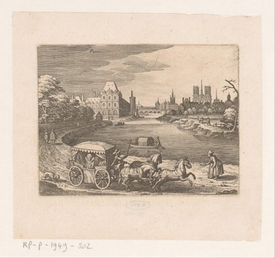 Vista de París
París (título en el objeto)
Siete paisajes y ciudades francesas (título de la serie) de Matthäus Merian (I)