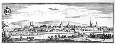Besigheim - extracto de Topographia Sueviae (Schwaben) de Matthaus Merian