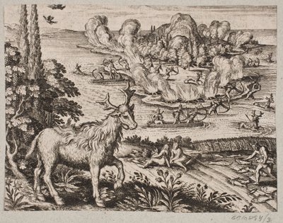 Aquí no puedo evitar pensar en el ser muy maravilloso que los nativos llaman Mosse de Matthäus Merian d.Æ.
