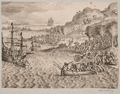 Sobre el desembarco de los holandeses en la isla sin fondo de Matthäus Merian d.Æ.