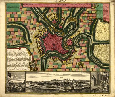 Luxemburgo, fortaleza muy famosa del ducado de este nombre en los Países Bajos de Matthaeus Seutter