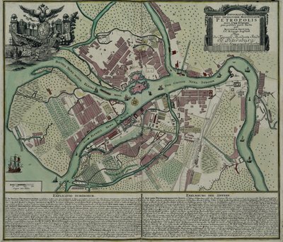 Mapa de Petersburgo, 1744 de Matthaeus Seutter