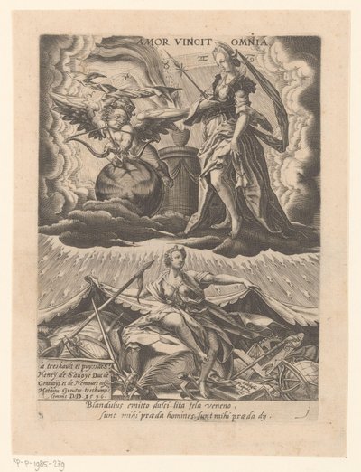 El triunfo del amor
Amor vincit omnia (título en el objeto)
Seis triunfos de Petrarca (título de la serie) de Matthaus Greuter