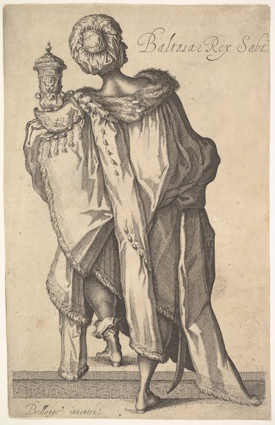 Baltasar, después de la figura en La Adoración de los Magos por Jacques Bellange de Matthaus Merian