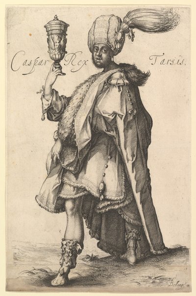 Caspar, de la serie Tres Magos por Jacques Bellange de Matthaus Merian