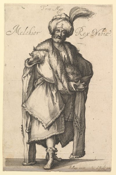 Melchor, después de la serie de los Tres Magos de Jacques Bellange de Matthaus Merian