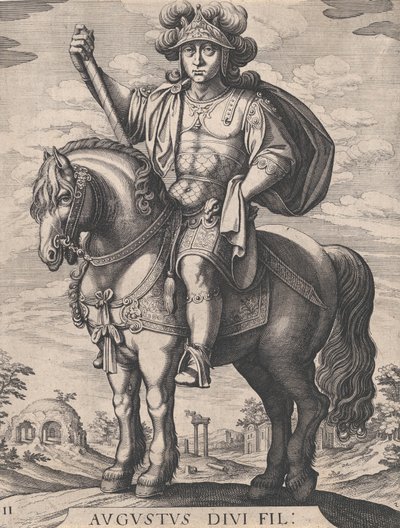 Placa 2: Emperador Augusto a caballo, de 
